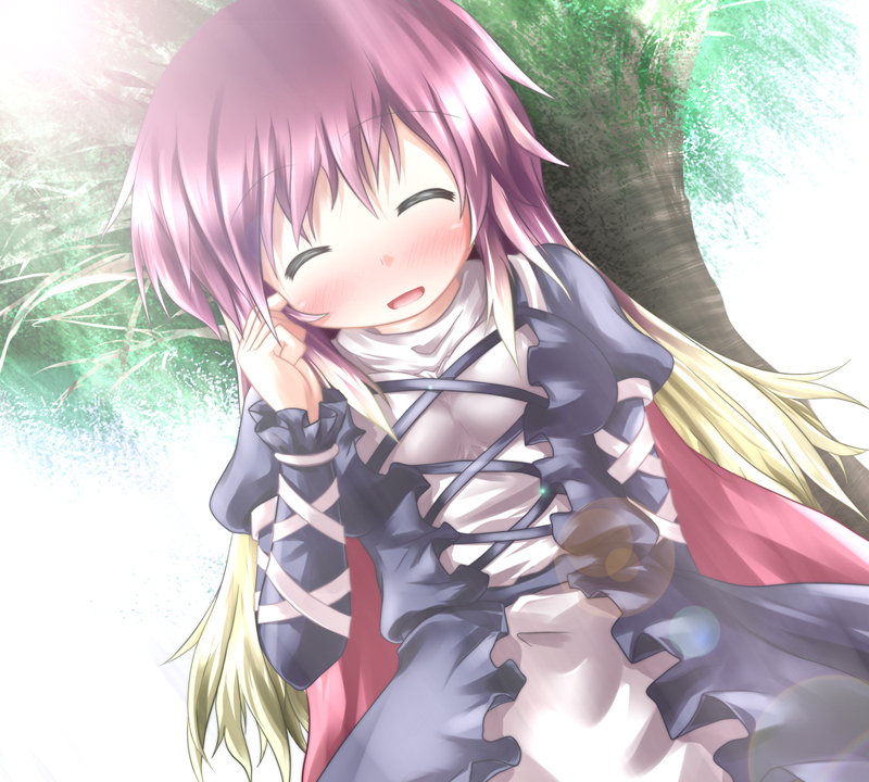 baerun, hijiri byakuren, touhou, 1girl, cape, dress, female focus, gradient background, gradient hair, long hair, multicolored hair, solo, white background