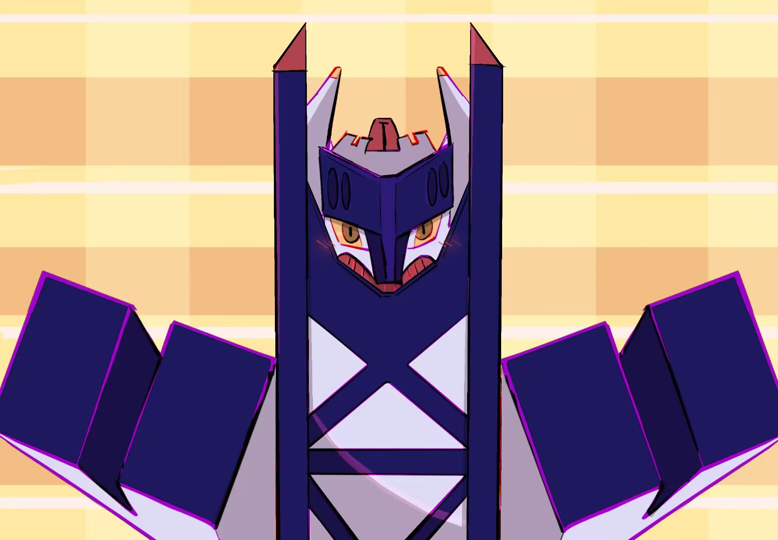 archaludon, nintendo, pokemon, commentary request, badfish08, blush, brown eyes, colored sclera, no humans, pokemon (creature), pokemon focus, upper body, yellow sclera