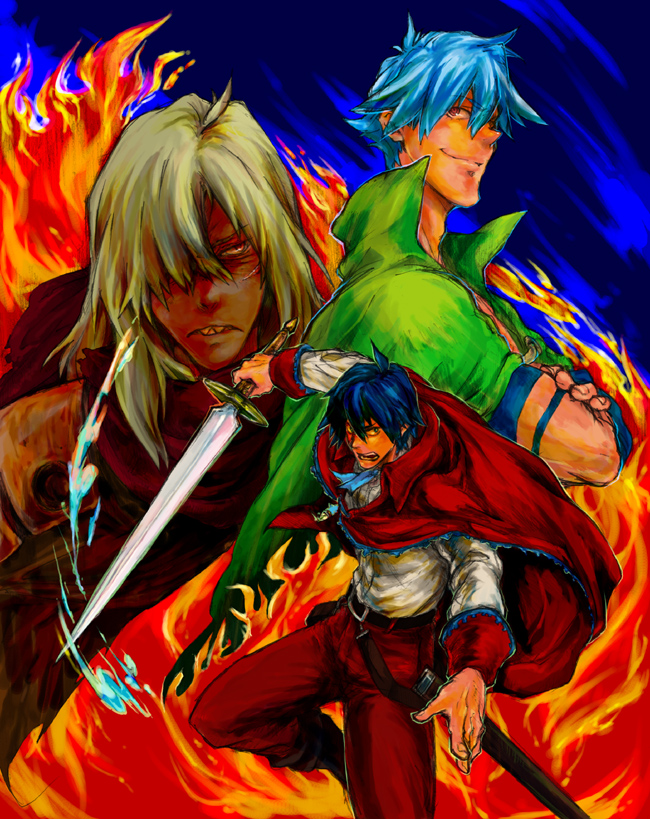 kamina (ttgl), simon (ttgl), viral (ttgl), tengen toppa gurren lagann, tengen toppa gurren lagann: parallel works, 00s, 3boys, male focus, multiple boys