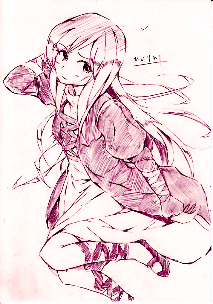 vent arbre, hijiri byakuren, touhou, traditional media, 1girl, female focus, monochrome, purple theme, solo