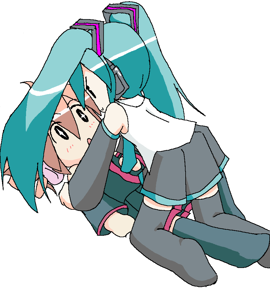 chibi miku, hatsune miku, kasane teto, kasane teto (utau), utau, vocaloid, + +, 2girls, assertive female, blush, chibi, evil grin, evil smile, grin, multiple girls, oekaki, smile, twintails, you gonna get raped