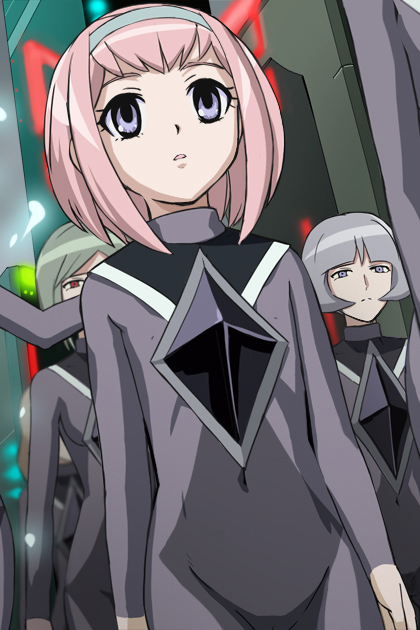 haruyama kazunori, labyrinth girl, fresh precure!, precure, 00s, 3girls, blue eyes, bodysuit, eyelashes, labrynth girl, multiple girls, pink hair