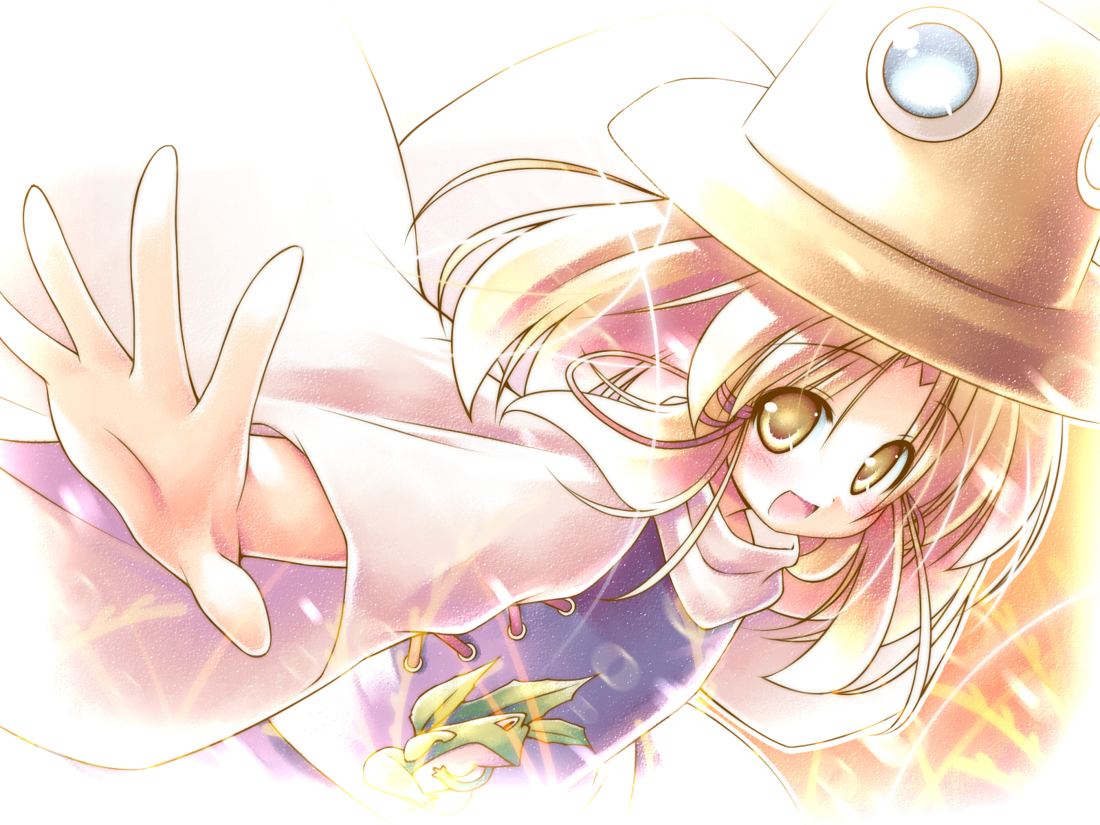 kibushi, moriya suwako, touhou, highres, md5 mismatch, 1girl, blonde hair, female focus, hat, solo, yellow eyes