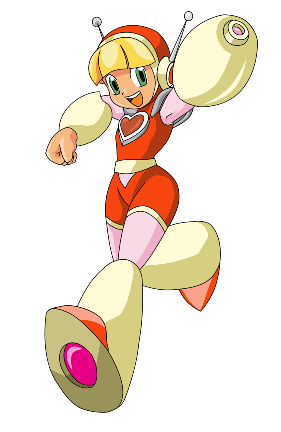 hokanuka, roll (mega man), capcom, mega man (classic), mega man (series), bad id, bad pixiv id, highres, 1girl, female focus, full body, simple background, solo, white background