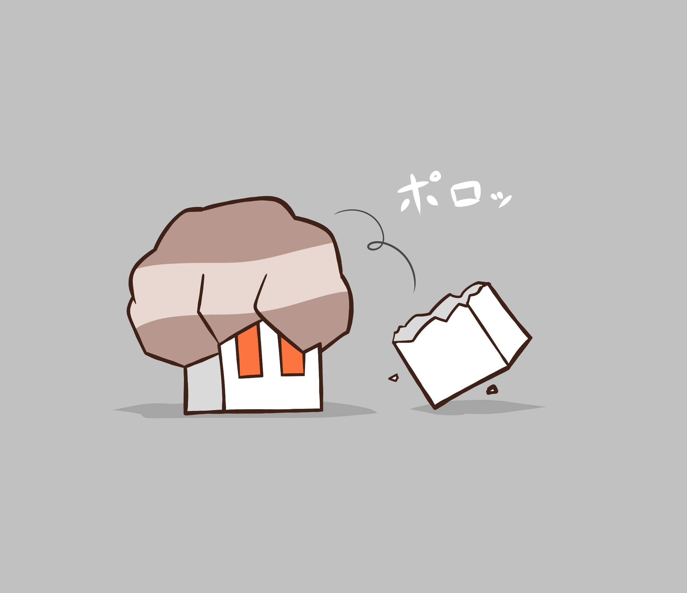 redny, nacli, nintendo, pokemon, commentary request, highres, translation request, breaking, flat color, full body, grey background, no humans, pokemon (creature), pokemon focus, rectangular eyes, simple background, solo