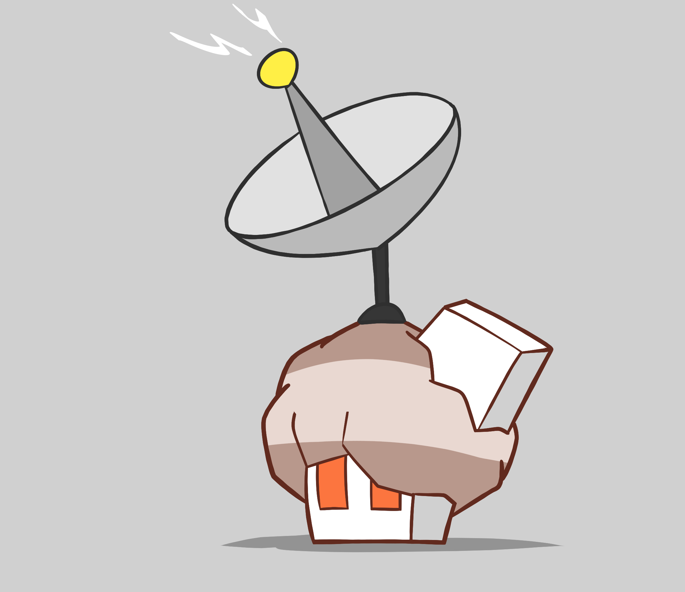 redny, nacli, nintendo, pokemon, commentary request, highres, flat color, full body, grey background, no humans, pokemon (creature), pokemon focus, radar dish, rectangular eyes, simple background, solo