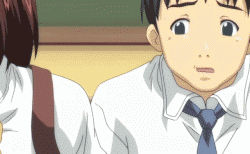 seto yuuki, kitazawa tomohisa, shino mizuho, stringendo, stringendo & accelerando & stretta, animated, animated gif, lowres, 00s, 1boy, 1girl, assertive female, crotch grab, handjob, hetero, penis