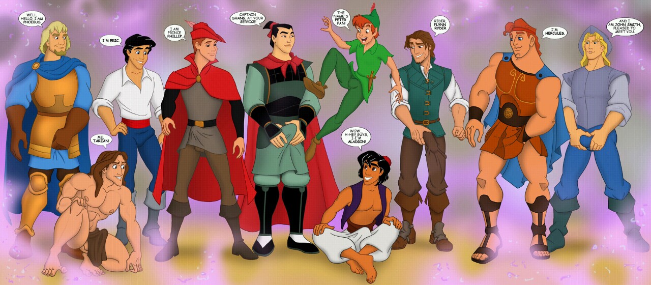 Rule34 – If it exists, there is porn of it / aladdin (character), flynn rider, hercules, john smith, li shang, peter pan (character), tarzan (character) / 531257