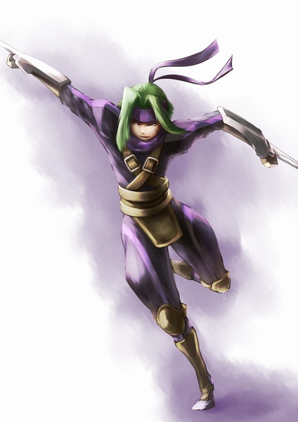 yosa, sora (.hack//), .hack//, .hack//sign, bandai, cyber connect 2, 00s, 1boy, boots, green hair, headband, male focus, running, sidelocks, solo