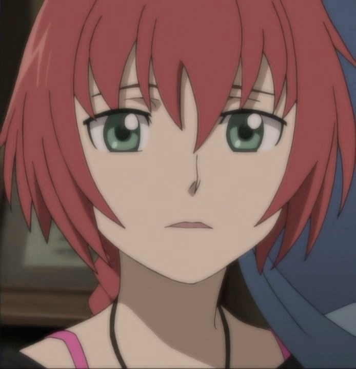 suou pavlichenko, darker than black, animated, animated gif, 00s, 1girl, female focus, green eyes, red hair, solo