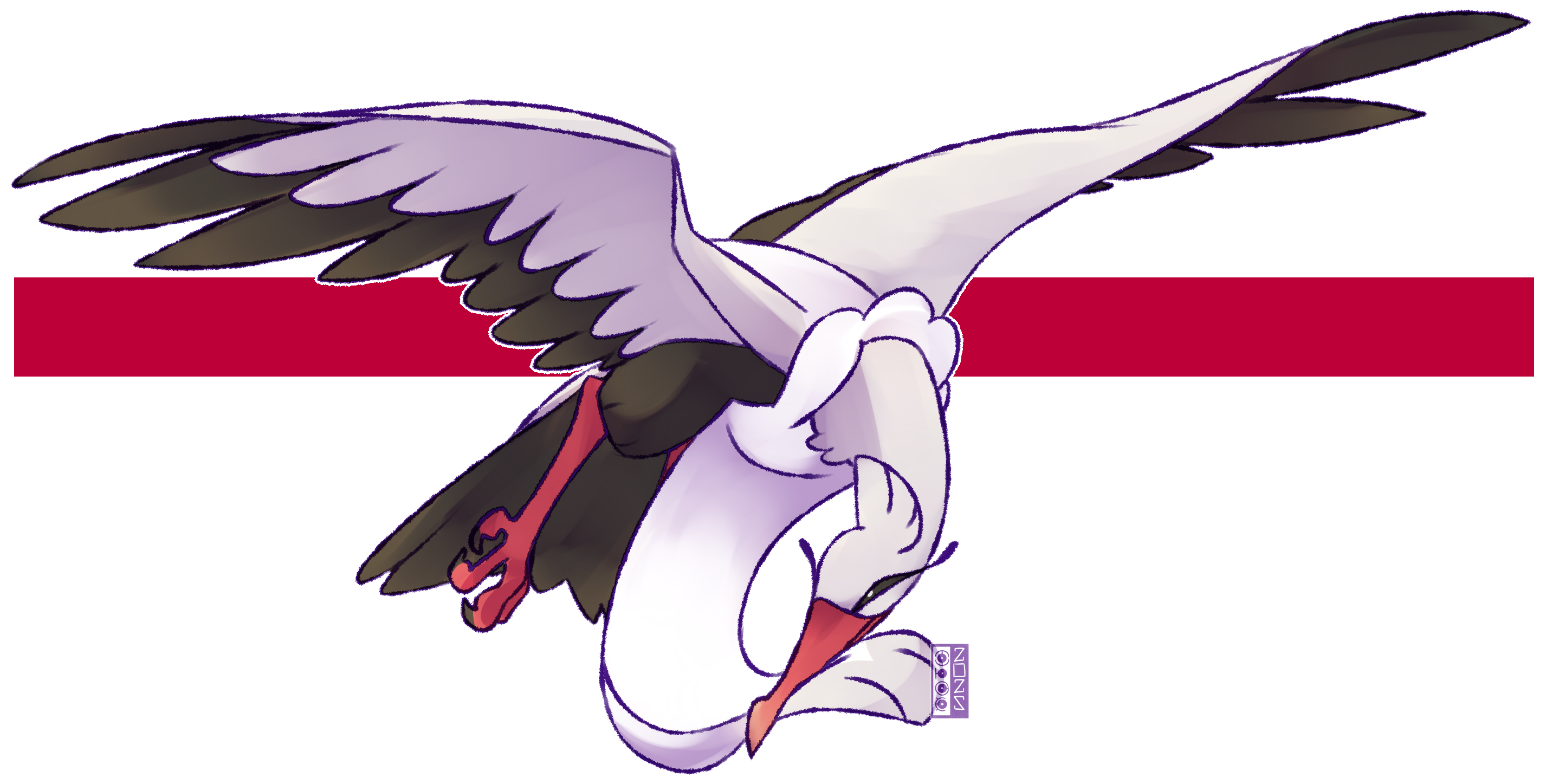 dualcosmog, bombirdier, nintendo, pokemon, commentary, english commentary, highres, animal focus, bird, closed mouth, flying, full body, no humans, outline, pokemon (creature), pokemon focus, solo, transparent background, white outline