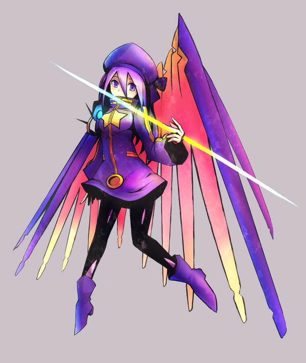 kara (color), zodiac (sekaiju), zodiac 2 (sekaiju), atlus, etrian odyssey, sekaiju no meikyuu, sekaiju no meikyuu 3, pantyhose, purple eyes, purple hair