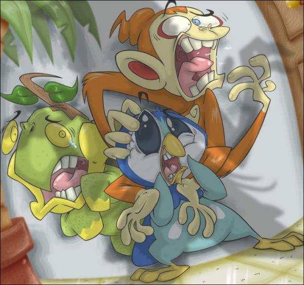 chimchar, dawn (pokemon), piplup, turtwig, nintendo, pokemon, jpeg artifacts, gen 4 pokemon, no humans, pokemon (creature), starter pokemon trio, toon (style), you gonna get raped