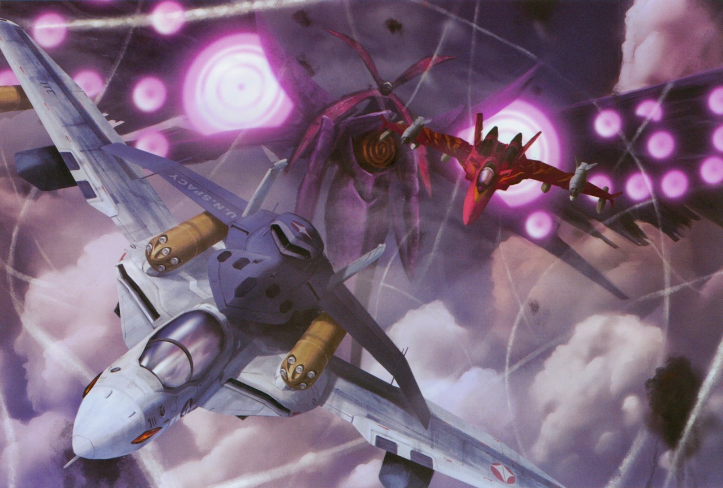 birdhuman, ghost drone, kudou shin, nora polyansky, protoculture, qf-2001, sara nome, sv-51, vf-0, macross, macross zero, non-web source, spoilers, 00s, alien, anti-u.n., battle, chasing, epic, mecha, realistic, robot, u.n. spacy, vehicle focus