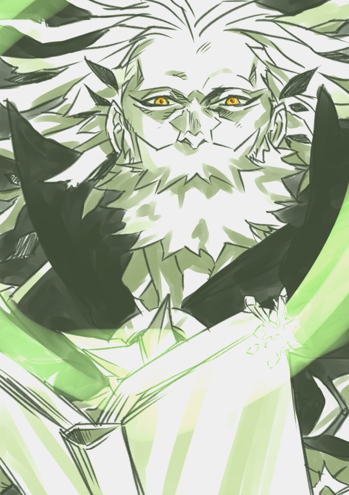 ryuuki garyuu, ptolemy (fate), fate/grand order, fate (series), commentary request, 1boy, beard, book, expressionless, facial hair, full beard, long hair, looking at viewer, male focus, monochrome, mustache, old, old man, open book, orange eyes, solo, upper body