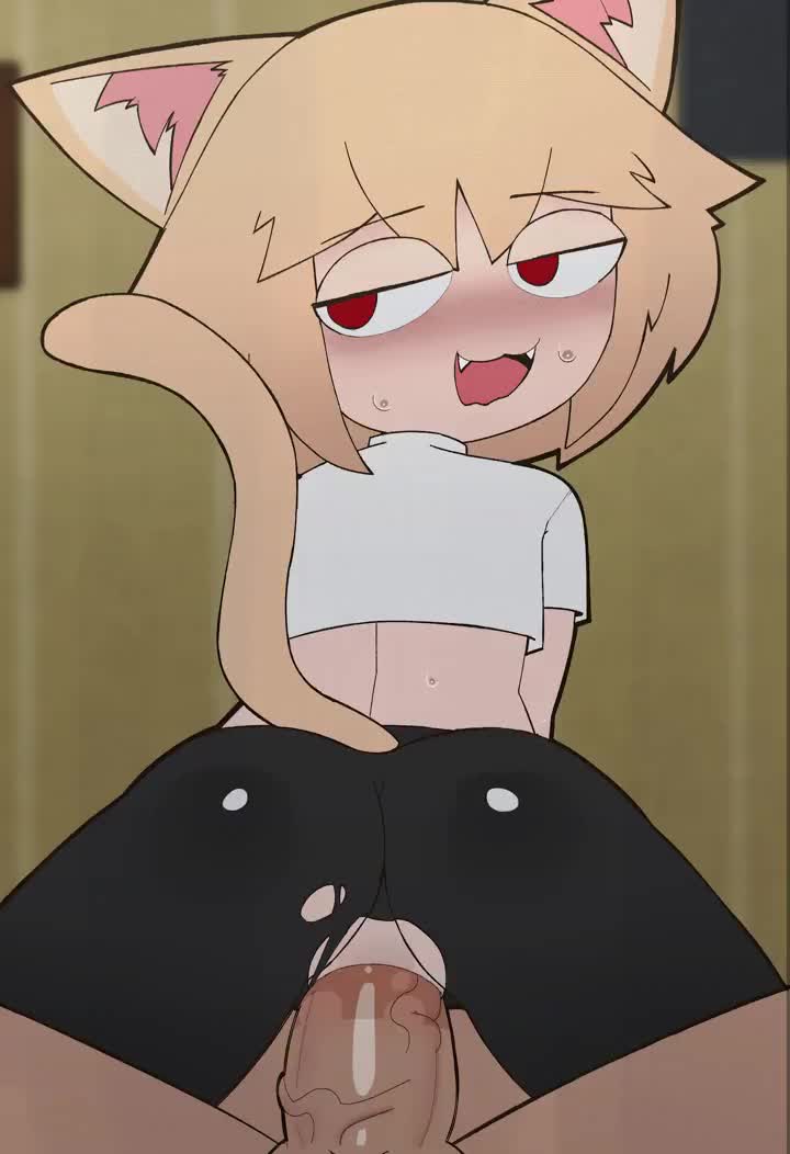 lunny sketch, neco-arc, tsukihime, animated, tagme, video, 1boy, 1girl, animal ear fluff, animal ears, ass, back, blonde hair, blush, cat ears, cat girl, cat tail, fangs, from behind, girl on top, half-closed eyes, hetero, large penis, open mouth, pants, penis, petite, red eyes, sex, short hair, shorts, smile, sweat, sweatdrop, tail, testicles, torn clothes, torn pants, uncensored, veins, veiny penis