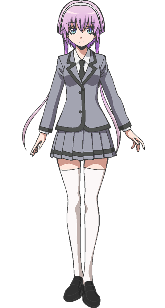 morita kazuaki, jiritsu shikou kotei houdai, ansatsu kyoushitsu, official art, 1girl, anime coloring, black necktie, black shoes, blue eyes, closed mouth, collared shirt, frown, full body, grey jacket, grey skirt, hairband, jacket, kunugigaoka middle school uniform, necktie, pink hair, school uniform, shirt, shoes, simple background, skirt, solo, standing, tachi-e, thighhighs, transparent background, white hairband, white shirt, white thighhighs