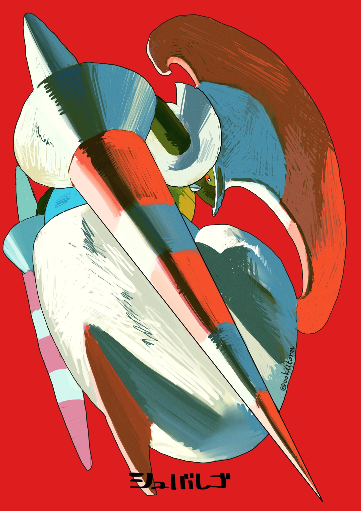 ookiitora128706, escavalier, nintendo, pokemon, pokemon bw, commentary request, highres, gen 5 pokemon, jousting, looking at viewer, no humans, pokemon (creature), pokemon focus, red background, simple background, solo