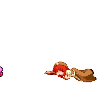 hong meiling, kirby, kirby (series), touhou, animated, animated gif, lowres, 1girl, crossover, pixel art, vore