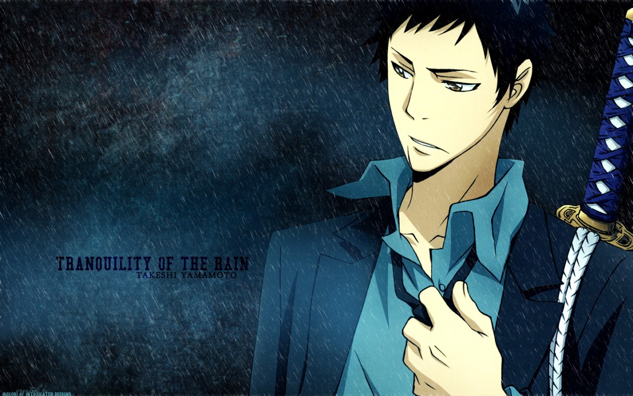 yamamoto takeshi, katekyo hitman reborn!, black hair, male focus, sword, weapon