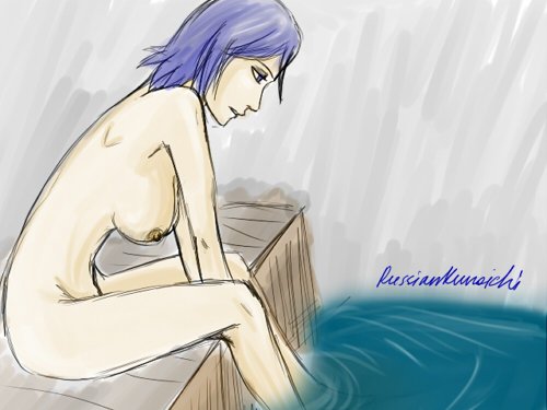 russiankunoichi, konan, naruto shippuuden, naruto, lowres, breasts, legs, nipples, nude, water
