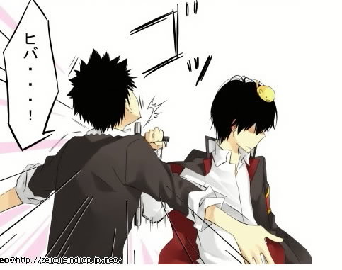 yamamoto takeshi, katekyo hitman reborn!, lowres, 8018, black hair, male focus, milestone celebration, school uniform