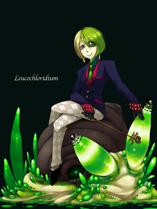 g2 (g-garden), 1girl, formal clothes, leucochloridium paradoxum, necktie, parasite, personification, slug, snail, suit