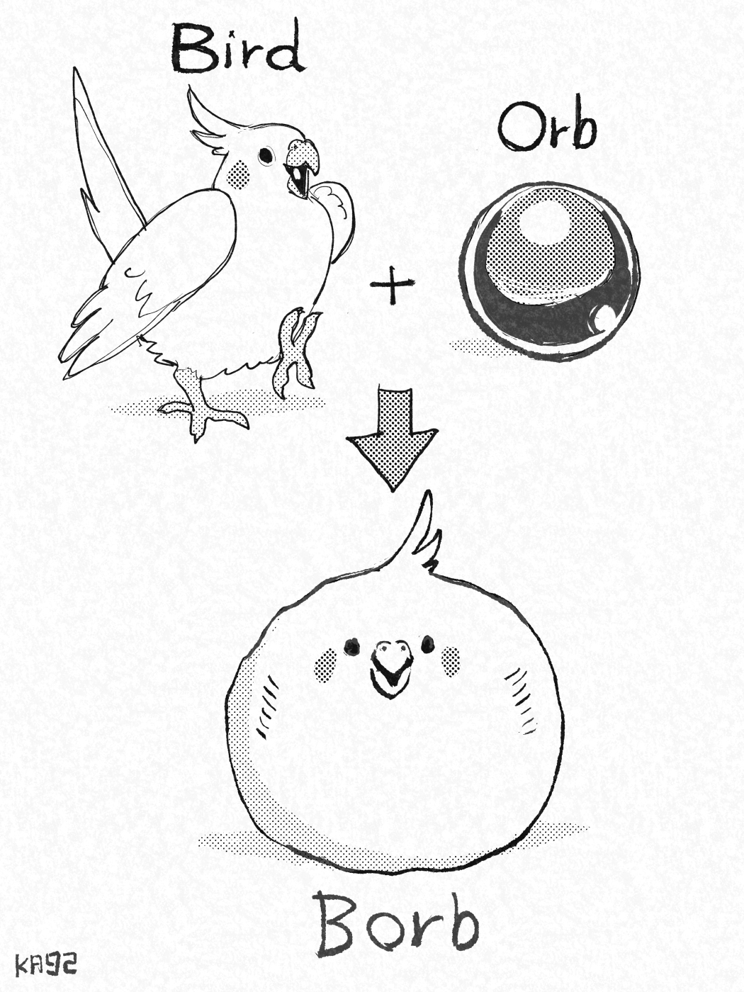 ka92, commentary request, highres, tagme, animal focus, arrow (symbol), artist name, bird, english text, greyscale, monochrome, no humans, plus sign