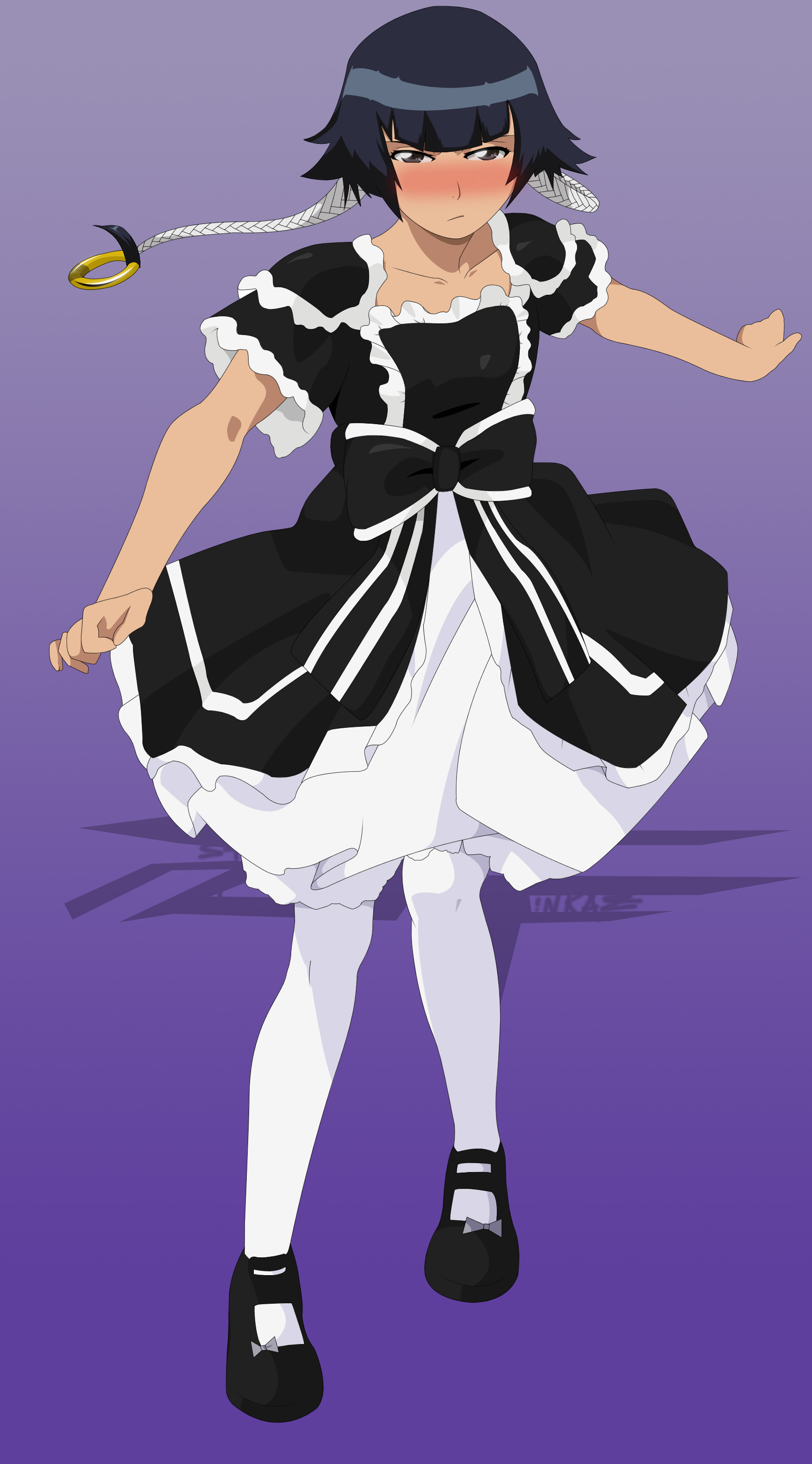 stiky finkaz, sui-feng, bleach, absurdres, highres, blue hair, dress, pantyhose, short hair