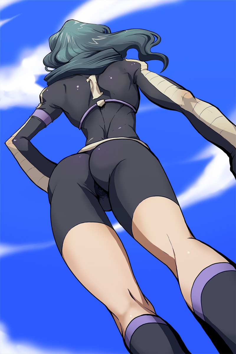 riko (k riko), dezarm, saginuma osamu, inazuma eleven, inazuma eleven (series), highres, 1boy, ass, male focus, shota, solo, spandex, trap