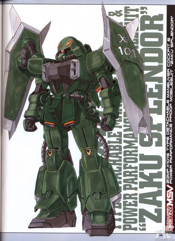 ookawara kunio, zaku, zaku splendor, gundam, gundam msv, gundam seed, gundam seed destiny, gundam seed x astray, official art, 00s, explosive, grenade, mecha, no humans, robot, shield, solo