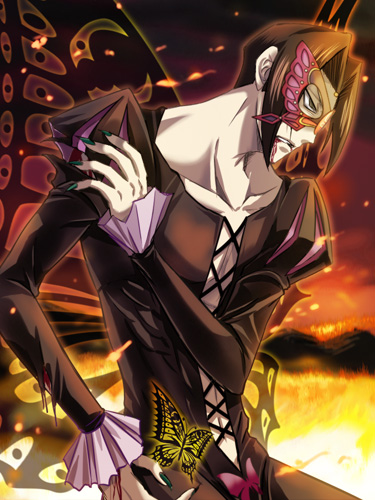 ywaka, papillon, busou renkin, bad id, bad pixiv id, lowres, 00s, 1boy, butterfly mask, fabulous, male focus, mask, solo