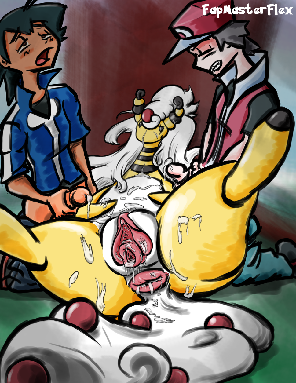 Rule34 – If it exists, there is porn of it / fapmasterflex, ampharos, ash ketchum, mega ampharos, red (pokemon) / 538317