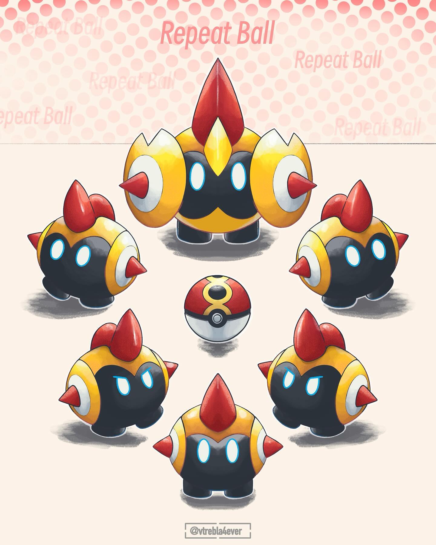 falinks, nintendo, pokemon, commentary, english commentary, highres, english text, full body, gen 8 pokemon, no humans, poke ball, pokemon (creature), pokemon focus, repeat ball, vtrebla4ever