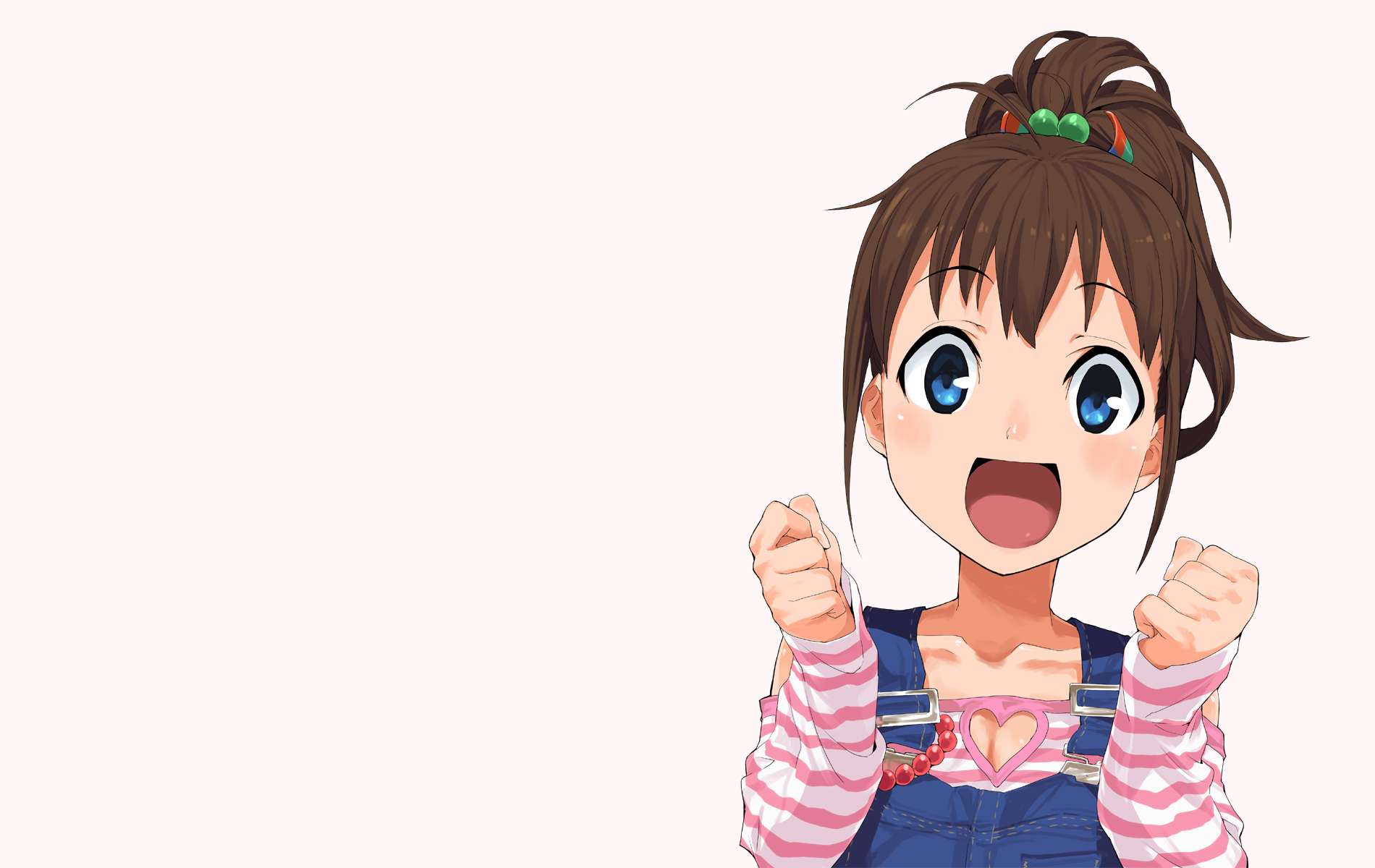 nana (bing), microsoft bing, microsoft windows, highres, bing, blue eyes, brown hair, overalls