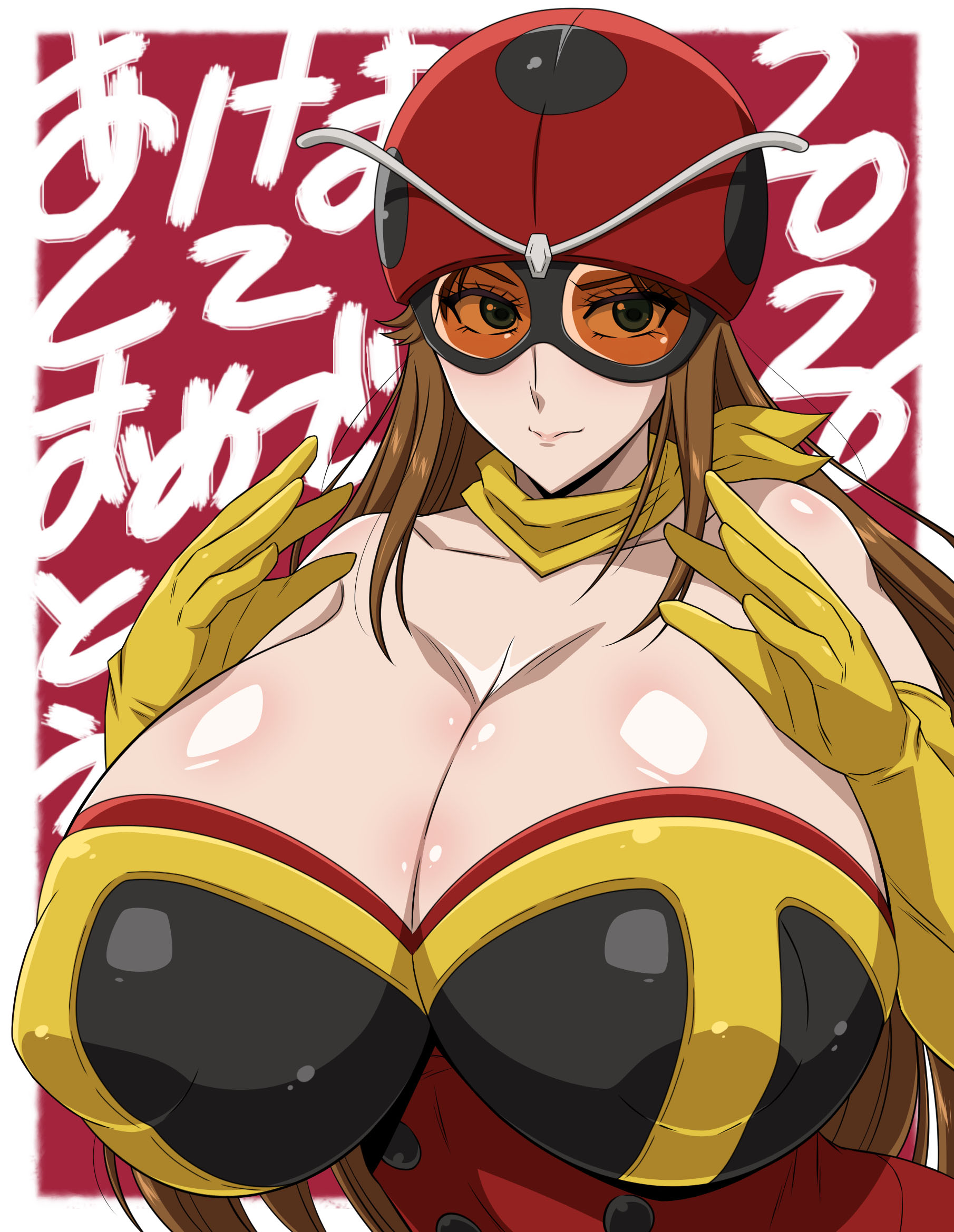 okada yuriko, toujima tanzaburou wa kamen rider ni naritai, 1girl, breasts, huge breasts, long hair, solo