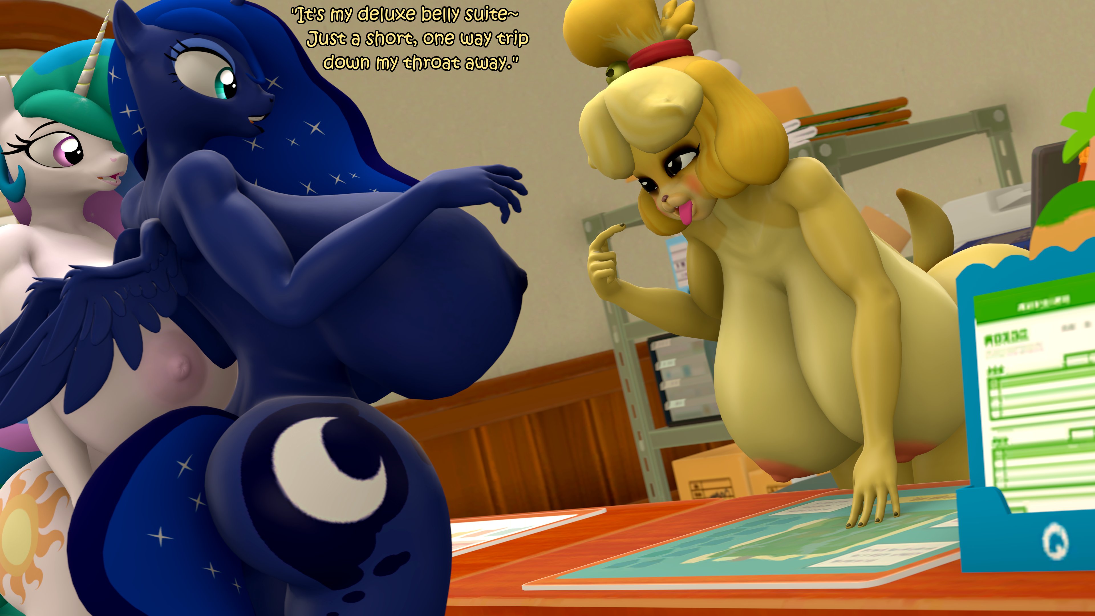 Rule34 – If it exists, there is porn of it / isabelle (animal crossing), princess celestia (mlp), princess luna (mlp) / 10486579