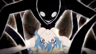 antispiral, nia teppelin, tengen toppa gurren lagann, tengen toppa gurren lagann: lagann-hen, animated, animated gif, anime screenshot, lowres, + +, 00s, breasts, from above, imminent rape, medium breasts, multicolored hair, nude, sexually suggestive, tentacles, two-tone hair