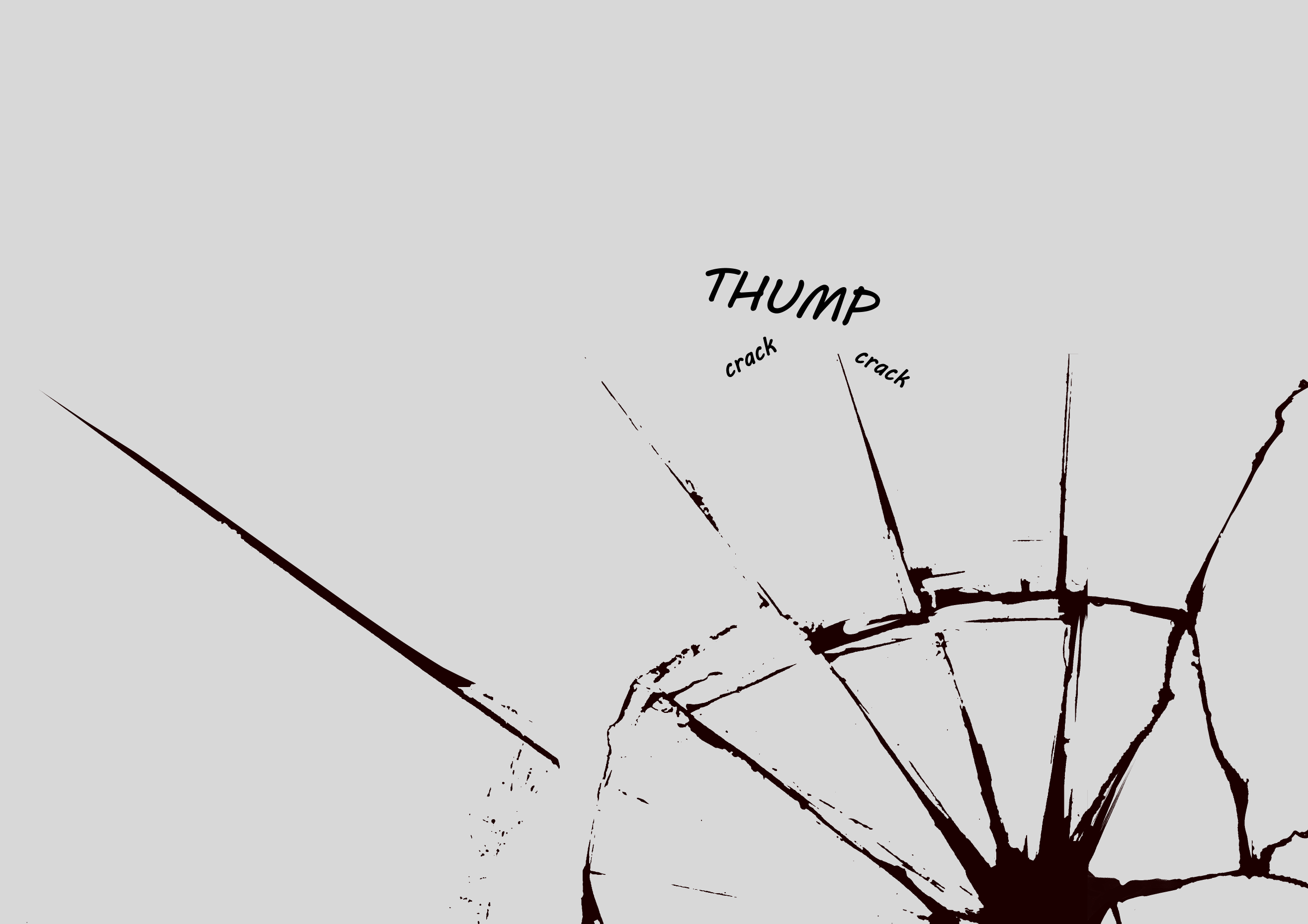 syxh, mint fantome, densetsu.exe, commentary, english commentary, highres, cracked screen, fourth wall, grey background, no humans, simple background