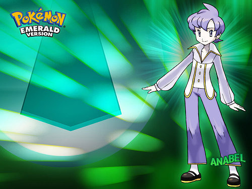 anabel (pokemon), nintendo, pokemon, lowres, 1girl, androgynous, female focus, frontier brain, pants, pantyhose, purple eyes, purple hair, reverse trap, shoes, short hair, smile, socks, solo, tomboy