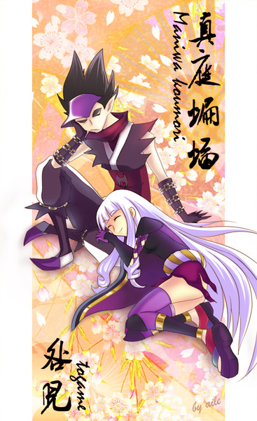 aile (pixiv), maniwa koumori, togame, katanagatari, pixiv sample, resized, black hair, white hair