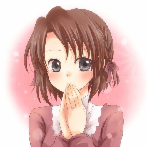 maekawa suu, shannon (umineko), umineko no naku koro ni, lowres, aged down, braid, brown hair, jewelry, ribbon, ring, solo