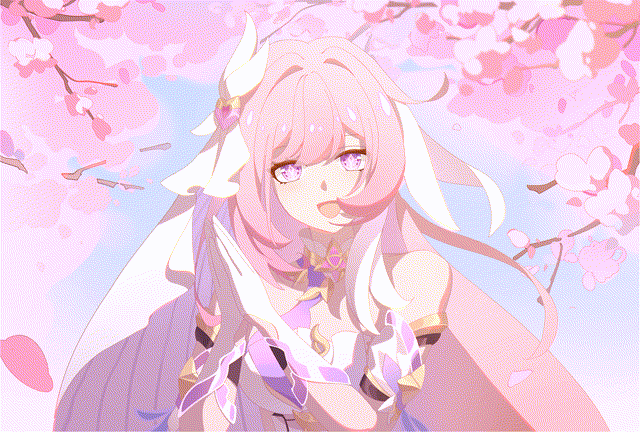 moxiyiyizi, elysia (herrscher of human: ego) (honkai impact), elysia (honkai impact), honkai (series), honkai impact 3rd, animated, animated gif, chinese commentary, commentary request, 1girl, blue sky, breasts, cherry blossoms, diamond-shaped pupils, diamond (shape), falling petals, gloves, large breasts, long hair, looking at viewer, miyoushe watermark, open mouth, own hands together, petals, pink hair, purple eyes, sky, solo, symbol-shaped pupils, triquetra, upper body, veil, very long hair, watermark, white gloves, white veil