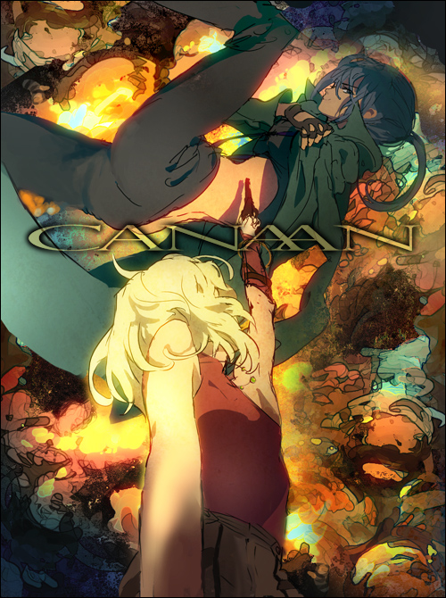 ninton, alphard (canaan), canaan (character), 428, 428: fuusa sareta shibuya de, canaan (series), chunsoft, bad id, bad pixiv id, 2girls, bare shoulders, black hair, blonde hair, multiple girls