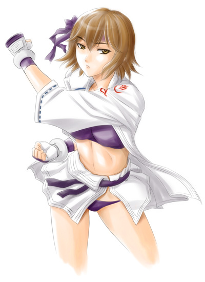 ooyama rin, atlus, gouketsuji ichizoku, 1girl, brown eyes, brown hair, female focus, gloves, headband, solo