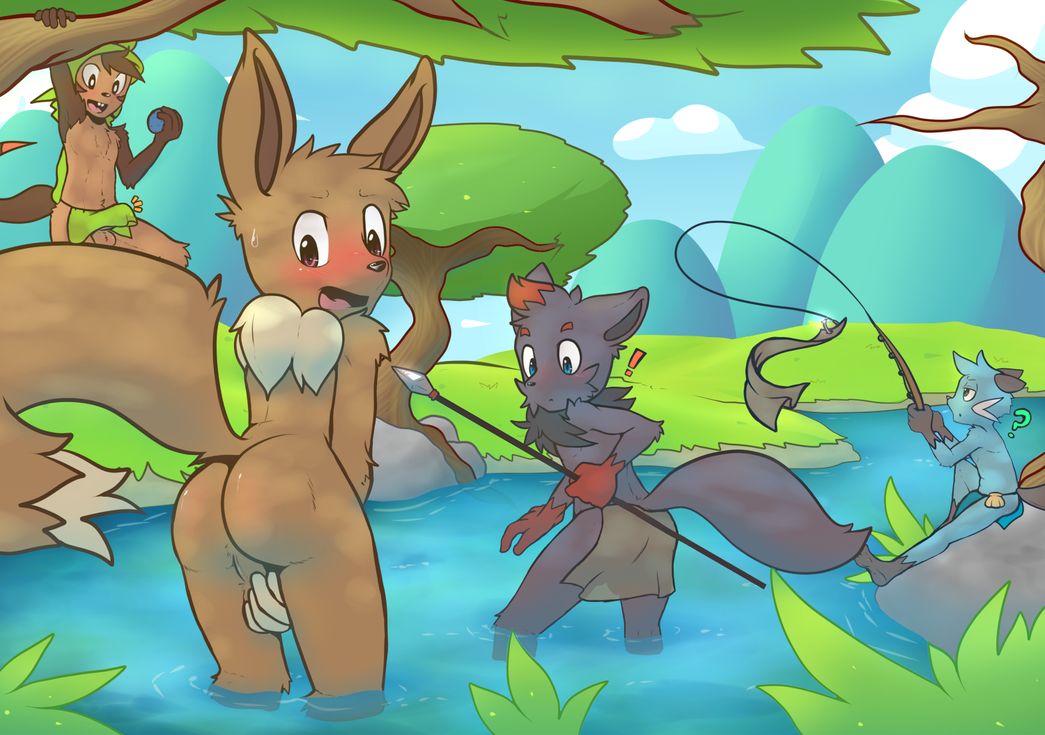 Rule34 – If it exists, there is porn of it / redhixen, chespin, dewott, eevee, zorua / 549580
