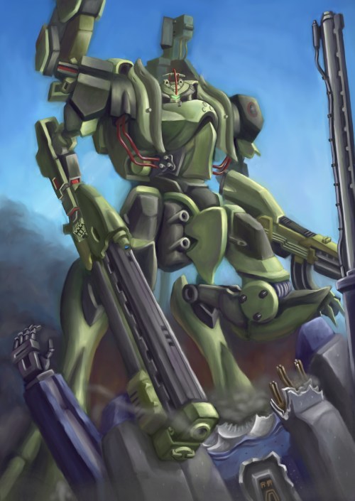 lisa (armored core), old king, armored core, fromsoftware, orca (armored core), chain gun, gun, mecha, rifle, robot, rocket launcher, shotgun, weapon