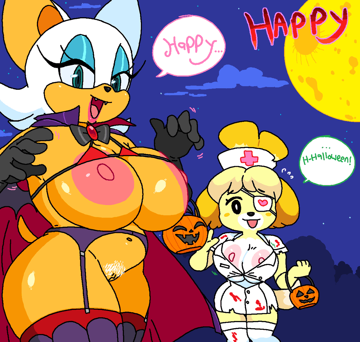 Rule34 – If it exists, there is porn of it / dream-cassette, hoshime, isabelle (animal crossing), rouge the bat / 10653620