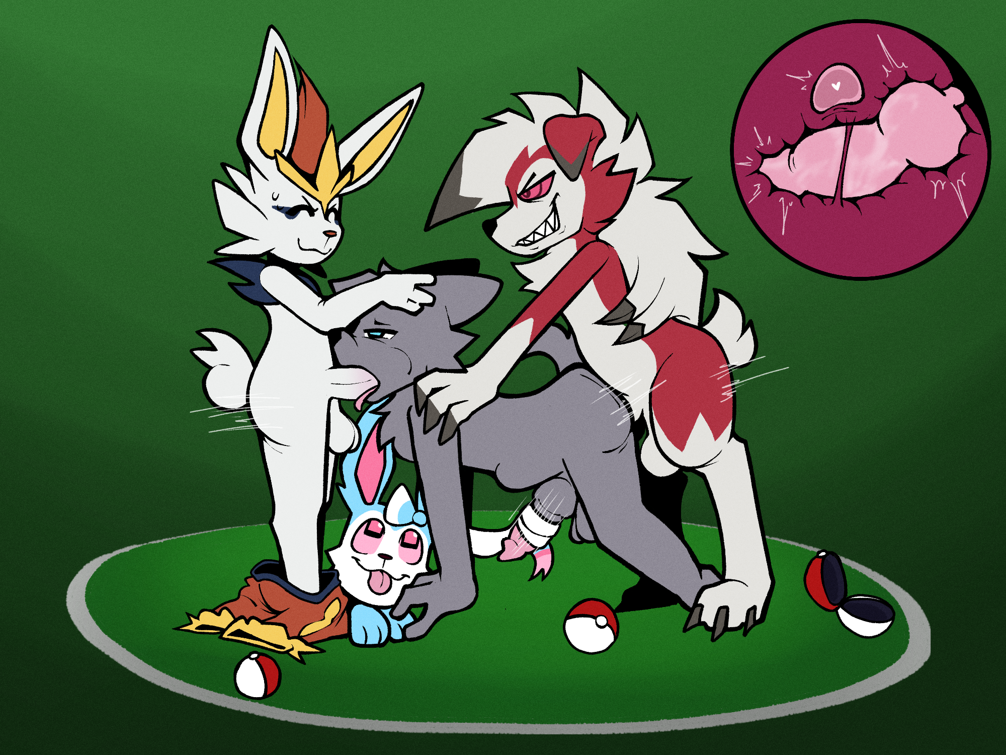 Rule34 – If it exists, there is porn of it / cinderace, eeveelution, lycanroc, midnight lycanroc, pokemon (species), shiny pokemon, sylveon / 10689818