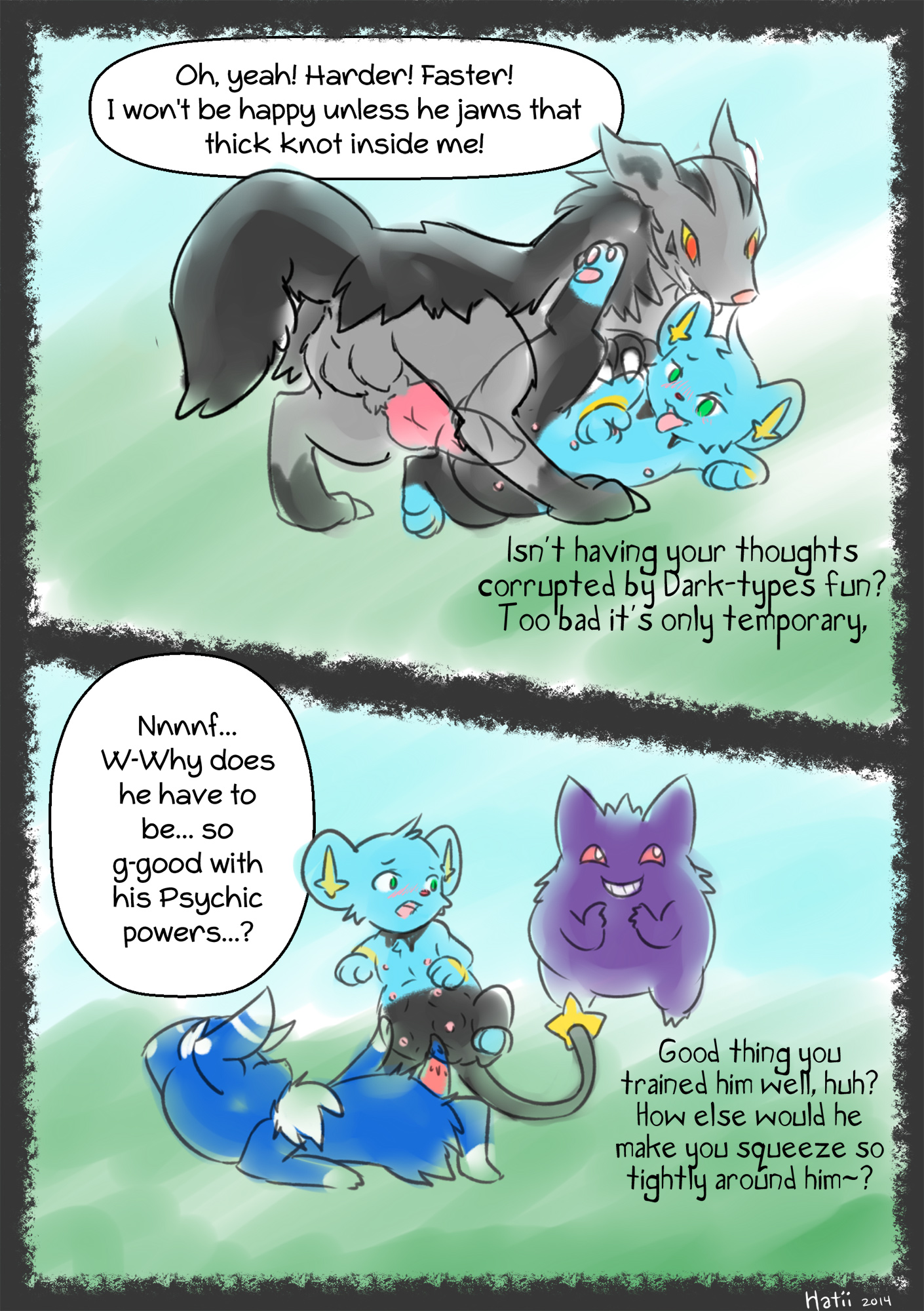 Rule34 – If it exists, there is porn of it / hatiimiga, gengar, meowstic, mightyena, shinx / 554281